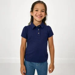 Tops & Tees|Tops & Tees<Little Sleepies Puff Sleeve Polo Classic Navy