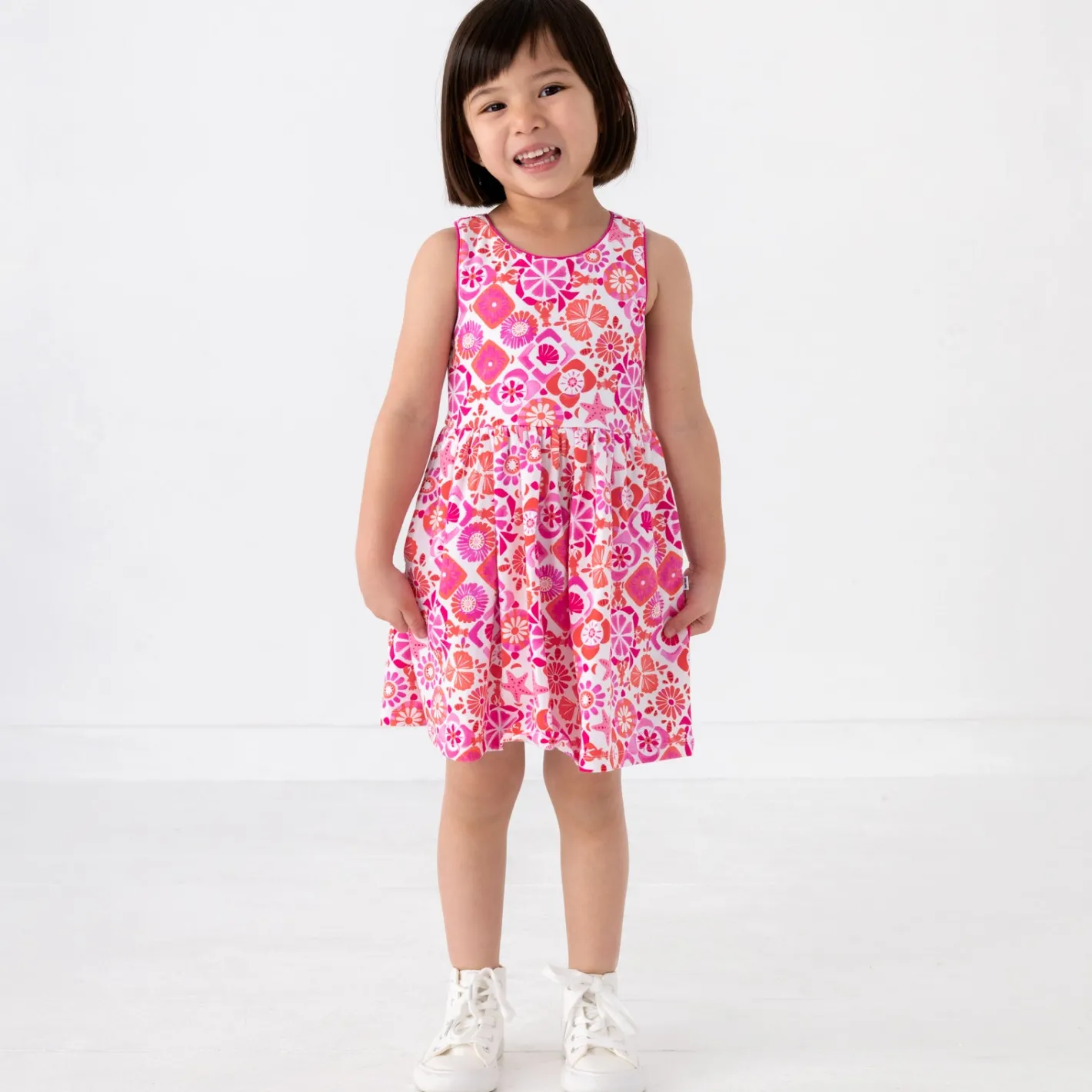 Dresses|Dresses<Little Sleepies Cross Back Skater Dress Coastal Gems