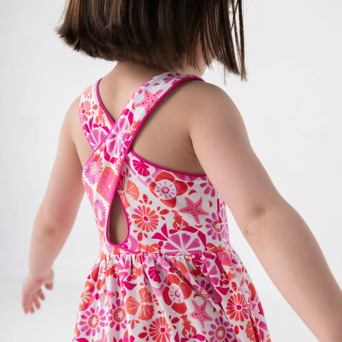 Dresses|Dresses<Little Sleepies Cross Back Skater Dress Coastal Gems