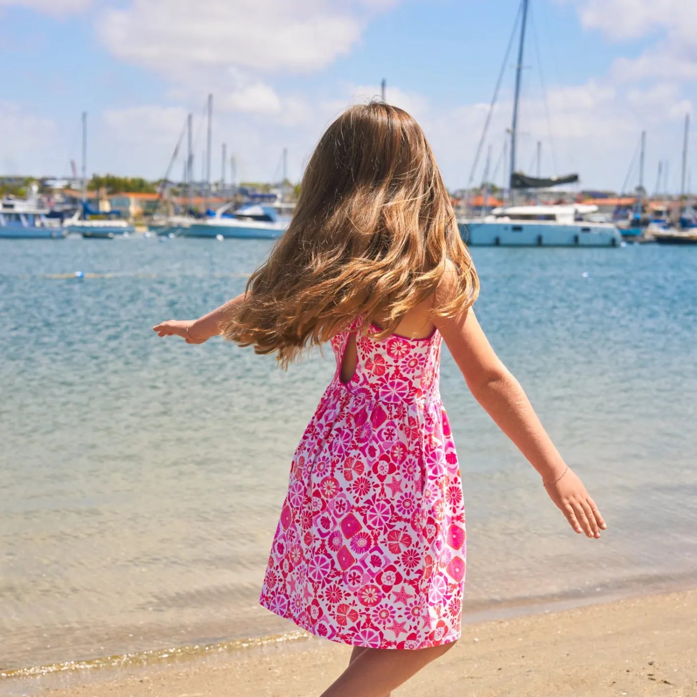 Dresses|Dresses<Little Sleepies Cross Back Skater Dress Coastal Gems