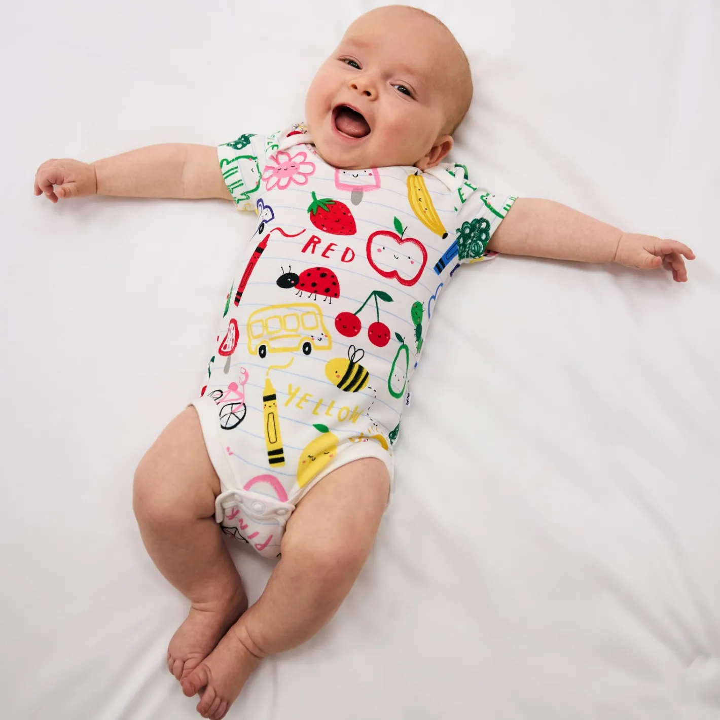 Bamboo Baby Clothes|Bodysuits<Little Sleepies Bodysuit Coloring Crew