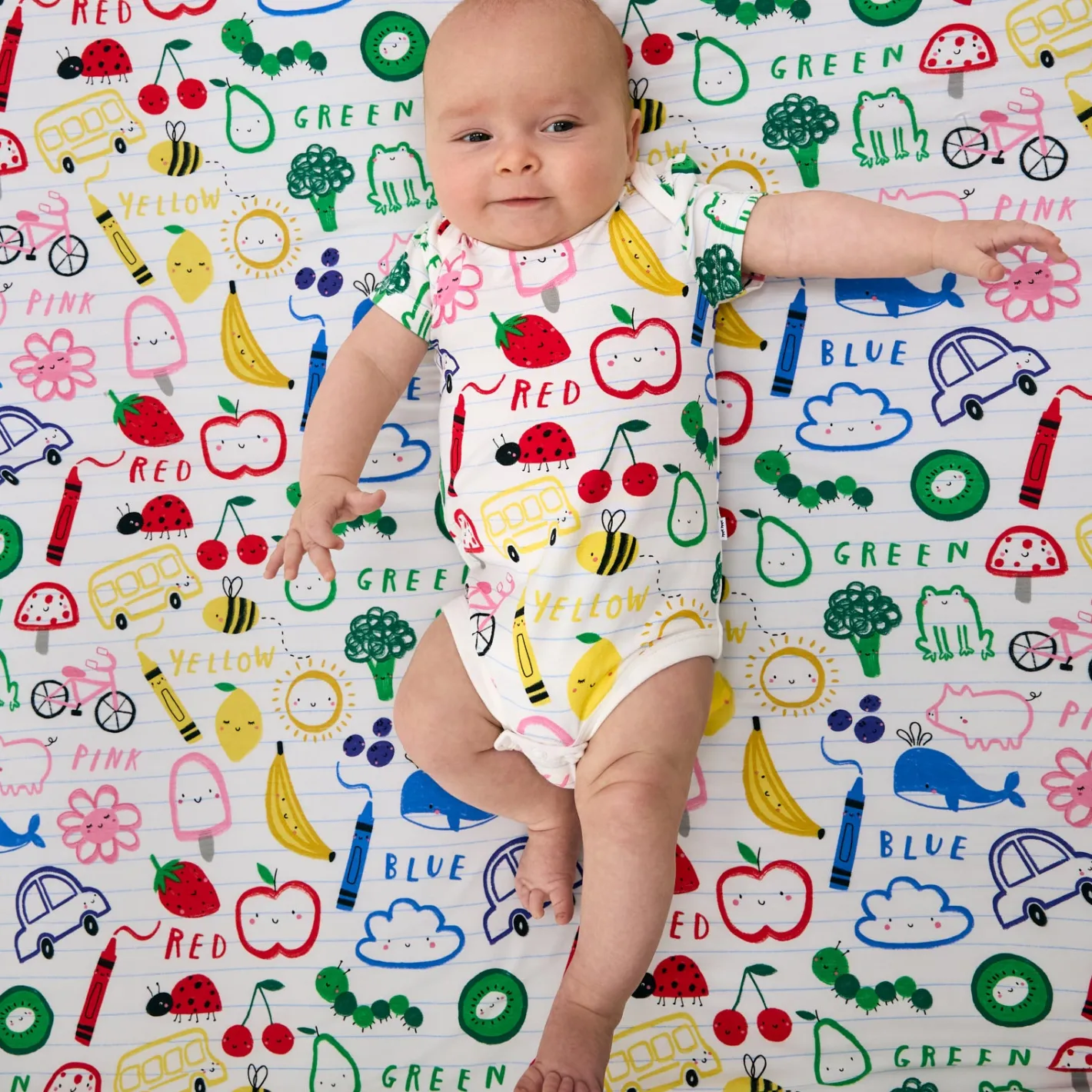 Bamboo Baby Clothes|Bodysuits<Little Sleepies Bodysuit Coloring Crew