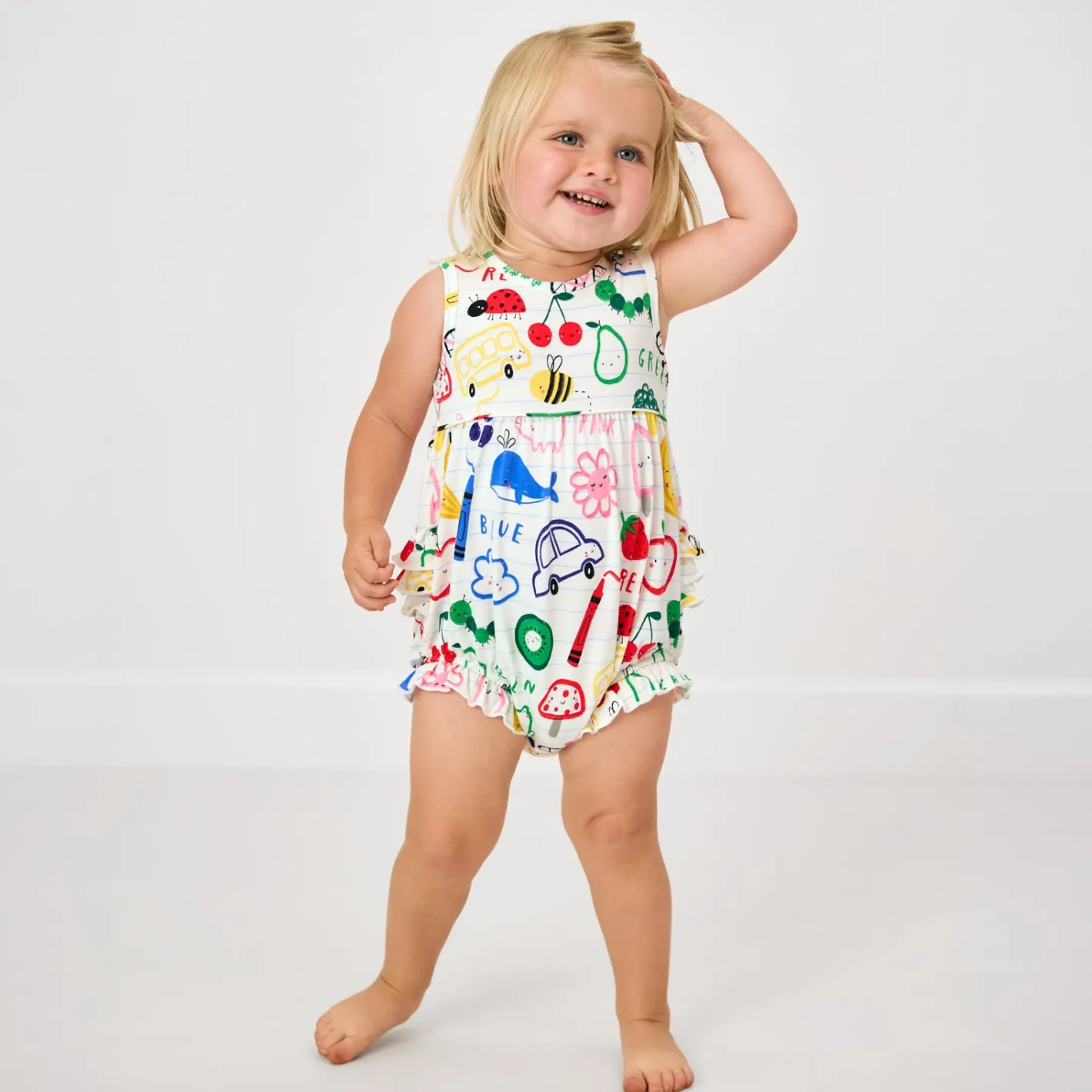 Bamboo Baby Clothes|Rompers<Little Sleepies Bubble Romper Coloring Crew