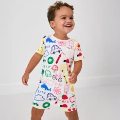 Bamboo Baby Clothes|Rompers<Little Sleepies Pocket Shorty Romper Coloring Crew