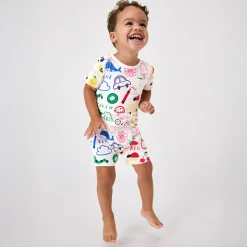 Bamboo Baby Clothes|Rompers<Little Sleepies Pocket Shorty Romper Coloring Crew