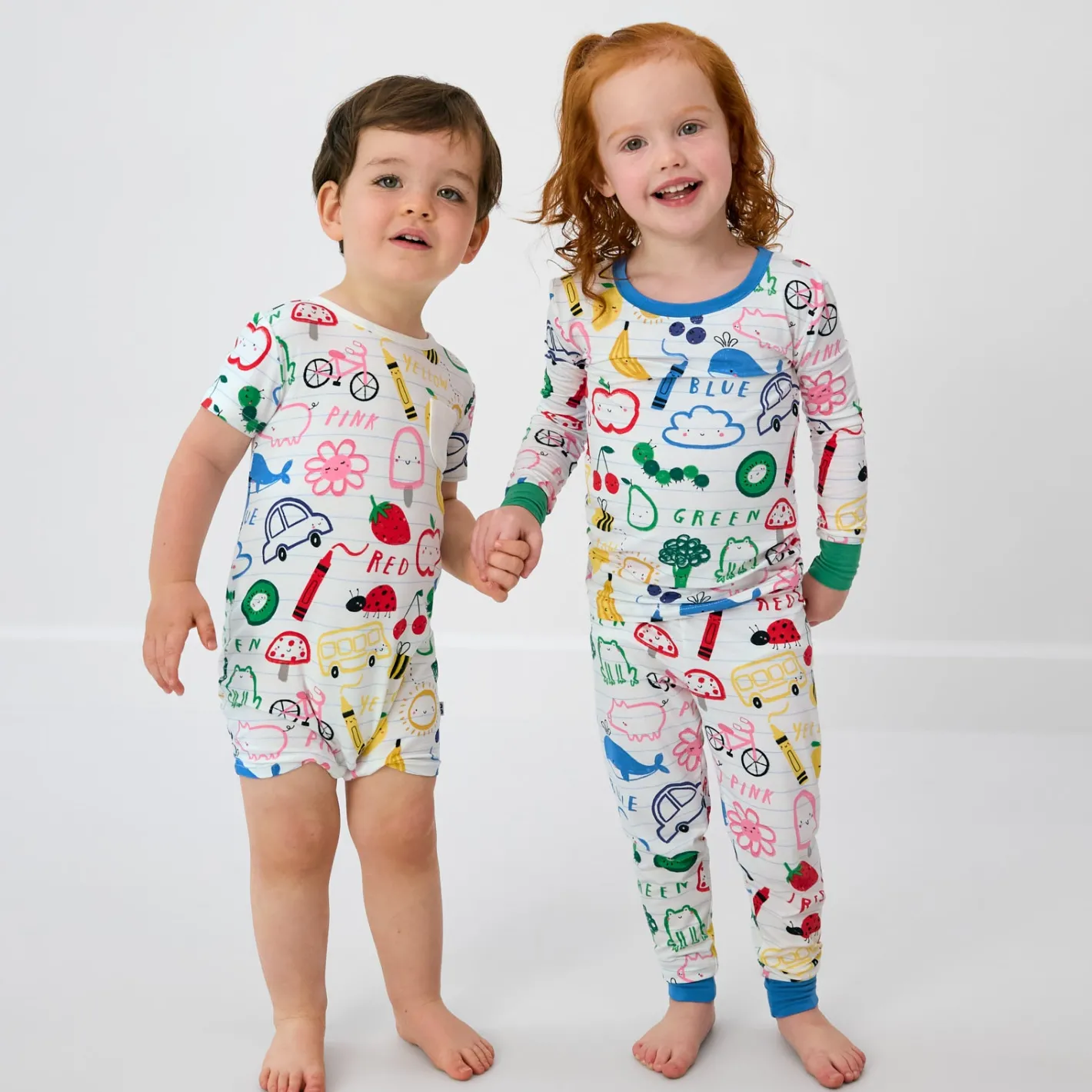 Bamboo Baby Clothes|Rompers<Little Sleepies Pocket Shorty Romper Coloring Crew