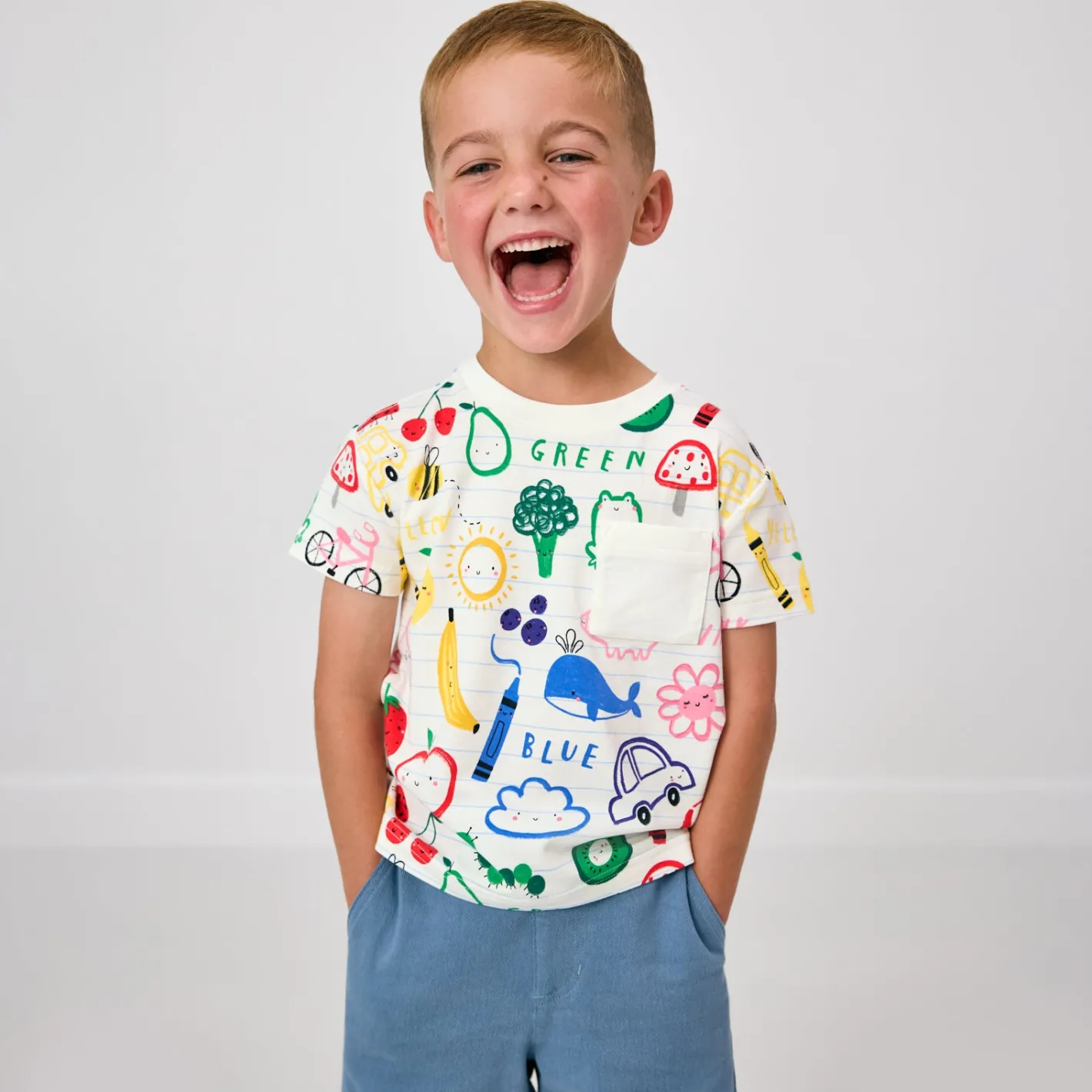 Tops & Tees|Tops & Tees<Little Sleepies Relaxed Pocket Tee Coloring Crew