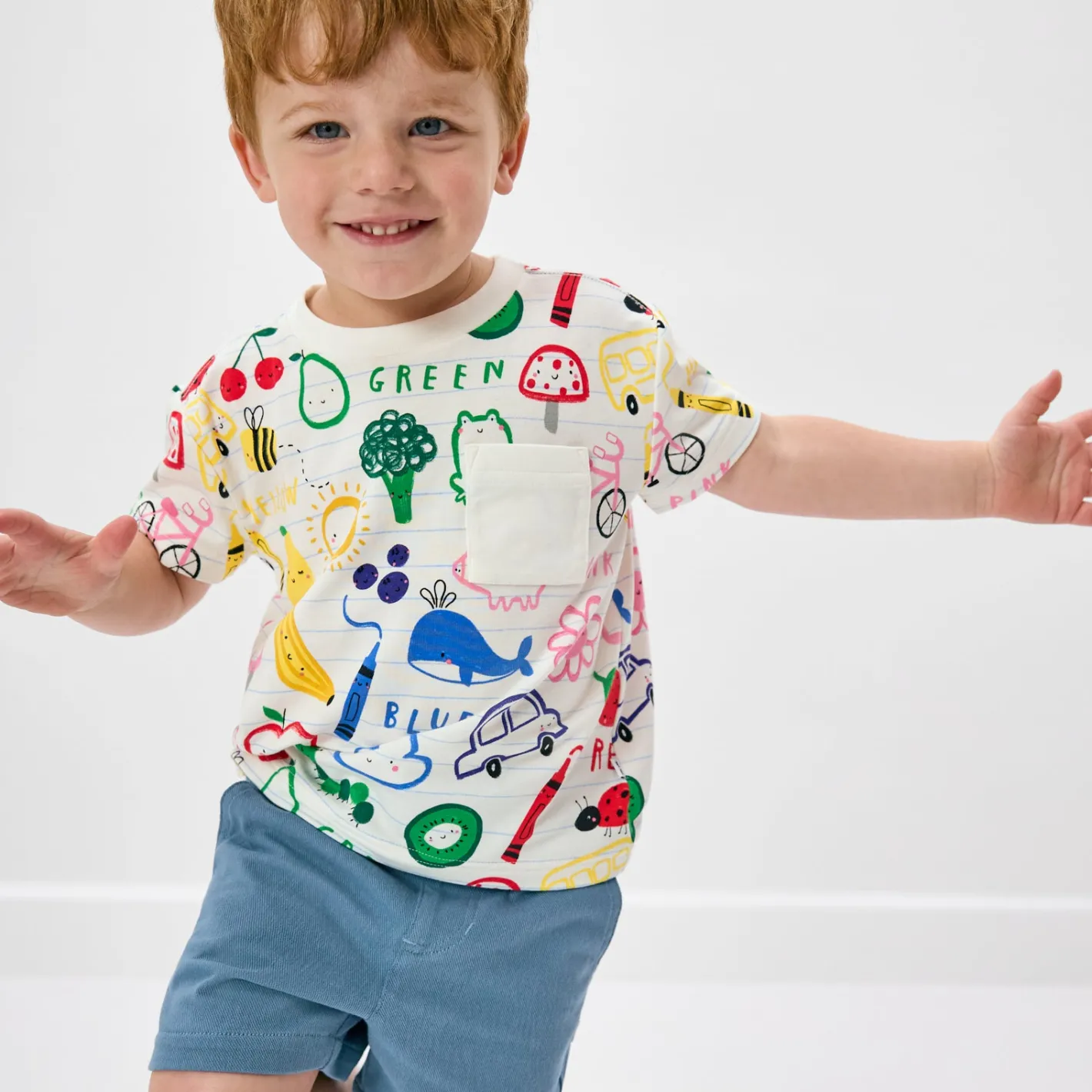 Tops & Tees|Tops & Tees<Little Sleepies Relaxed Pocket Tee Coloring Crew