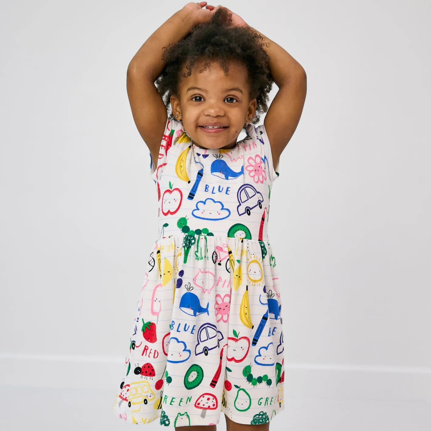Bamboo Baby Clothes|Bodysuits<Little Sleepies Skater Dress with Bodysuit Coloring Crew