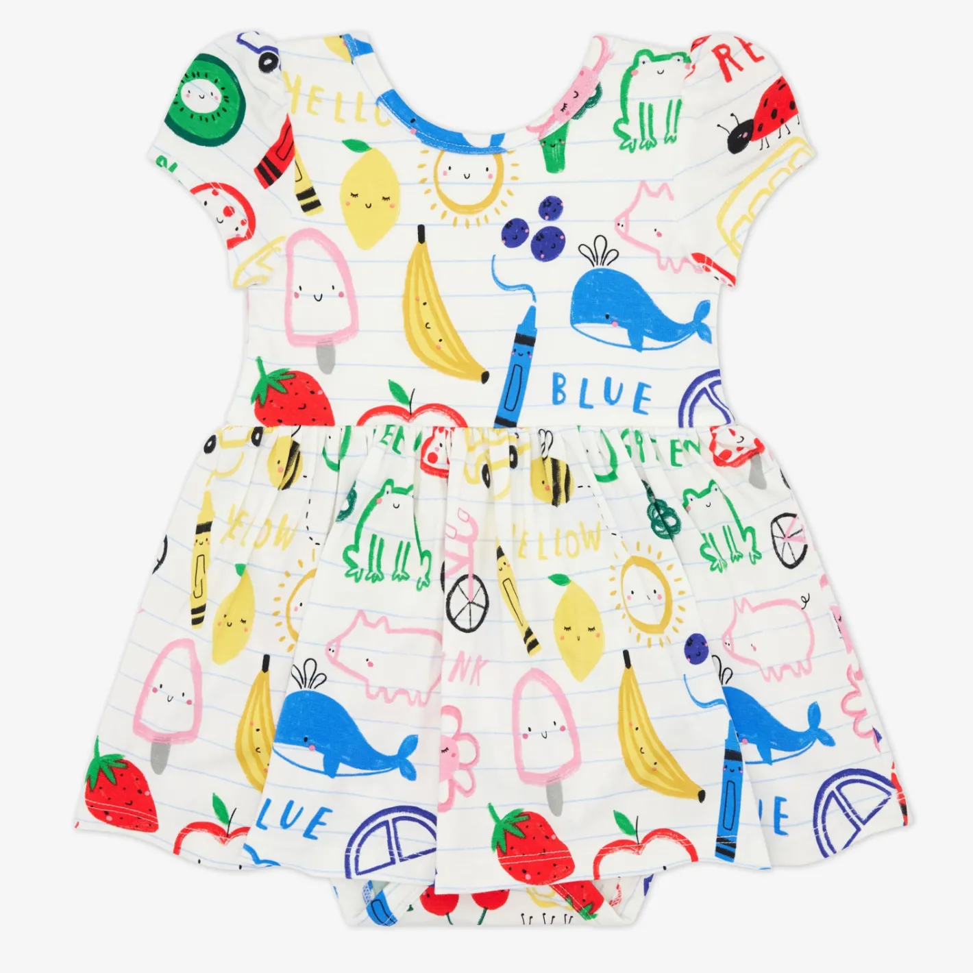 Bamboo Baby Clothes|Bodysuits<Little Sleepies Skater Dress with Bodysuit Coloring Crew