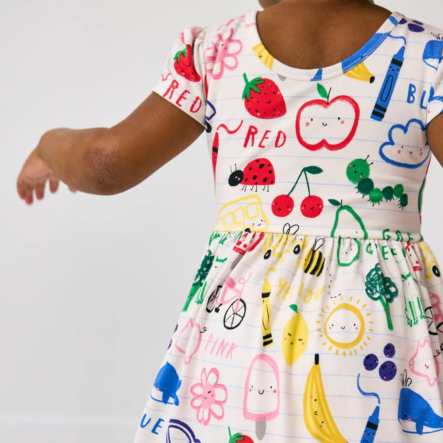 Bamboo Baby Clothes|Bodysuits<Little Sleepies Skater Dress with Bodysuit Coloring Crew