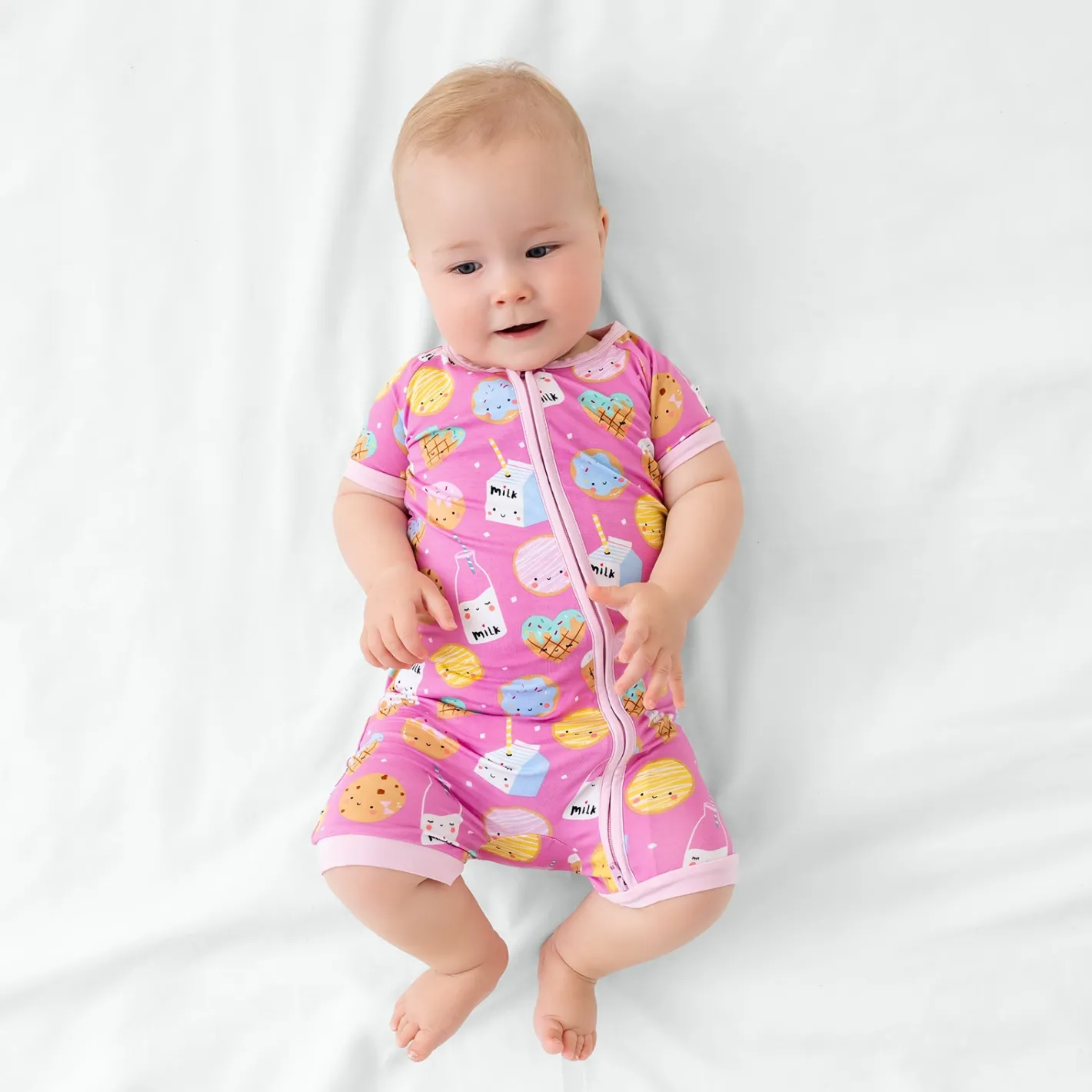 Zippies|Sibling Matching<Little Sleepies Shorty Zippy Cookies & Milk