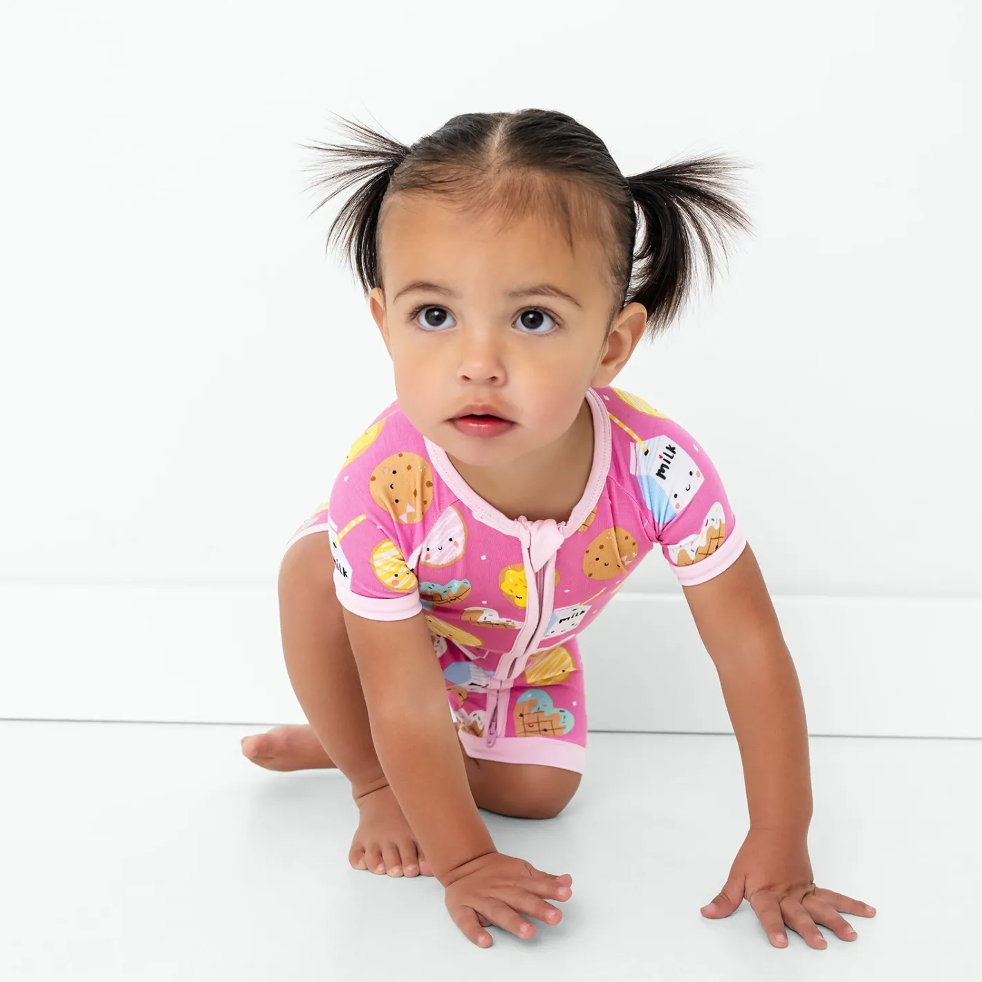 Zippies|Sibling Matching<Little Sleepies Shorty Zippy Cookies & Milk
