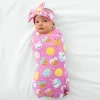 Swaddles<Little Sleepies Cookies & Milk Swaddle & Luxe Bow Headband Set