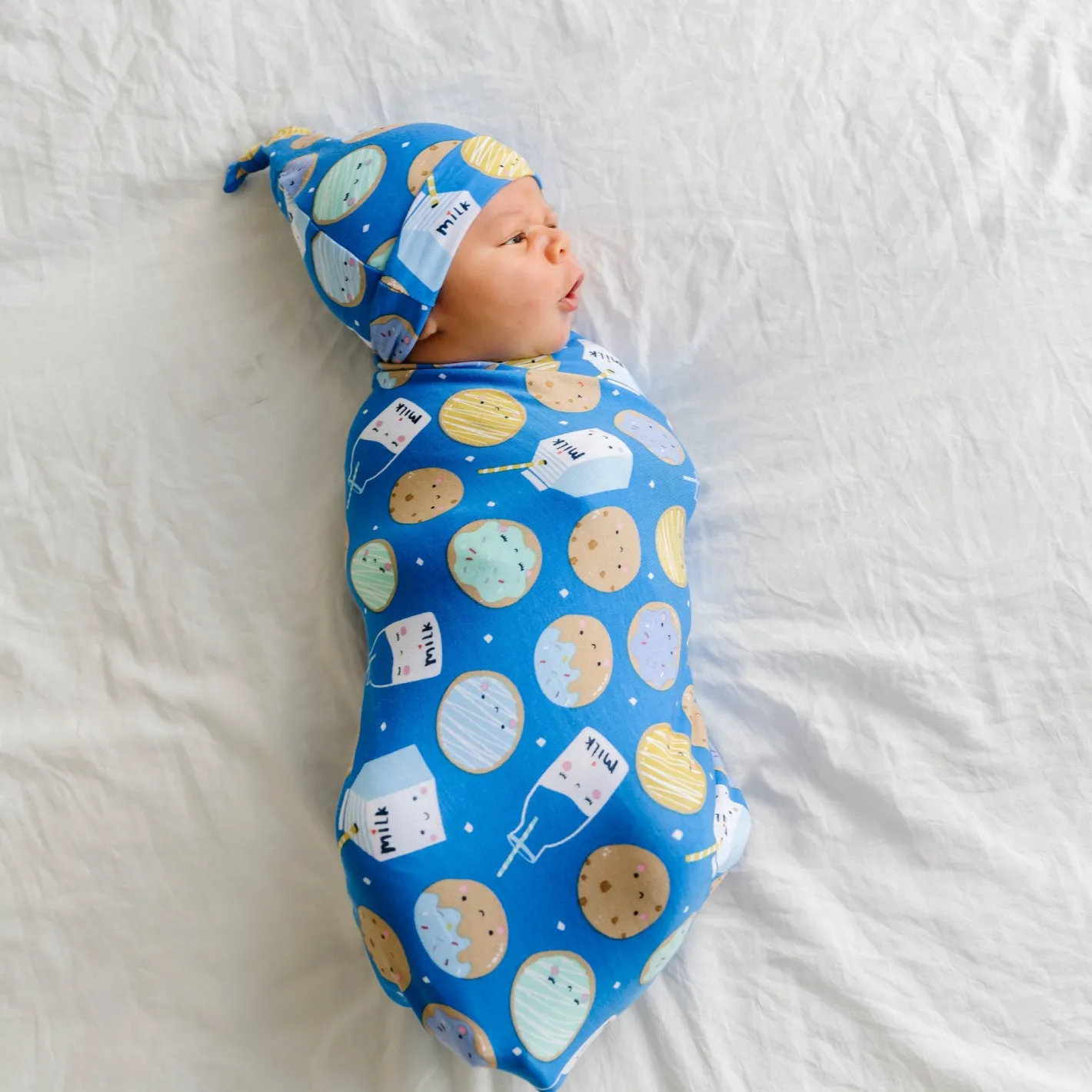 Layette|Swaddles<Little Sleepies Swaddle & Hat Set Cookies & Milk