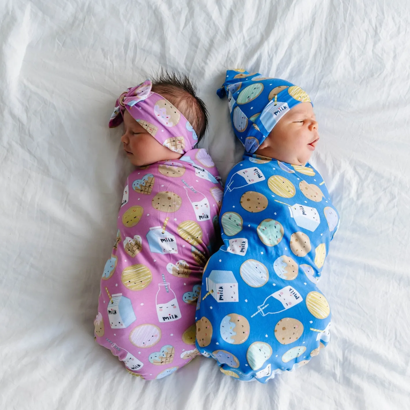 Layette|Swaddles<Little Sleepies Swaddle & Hat Set Cookies & Milk