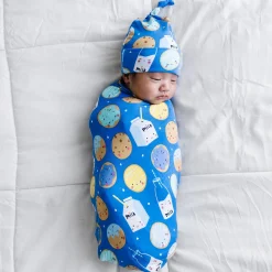 Layette|Swaddles<Little Sleepies Swaddle & Hat Set Cookies & Milk