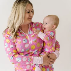 Mommy & Me|Mommy & Me<Little Sleepies Women's Pajama Top Cookies & Milk