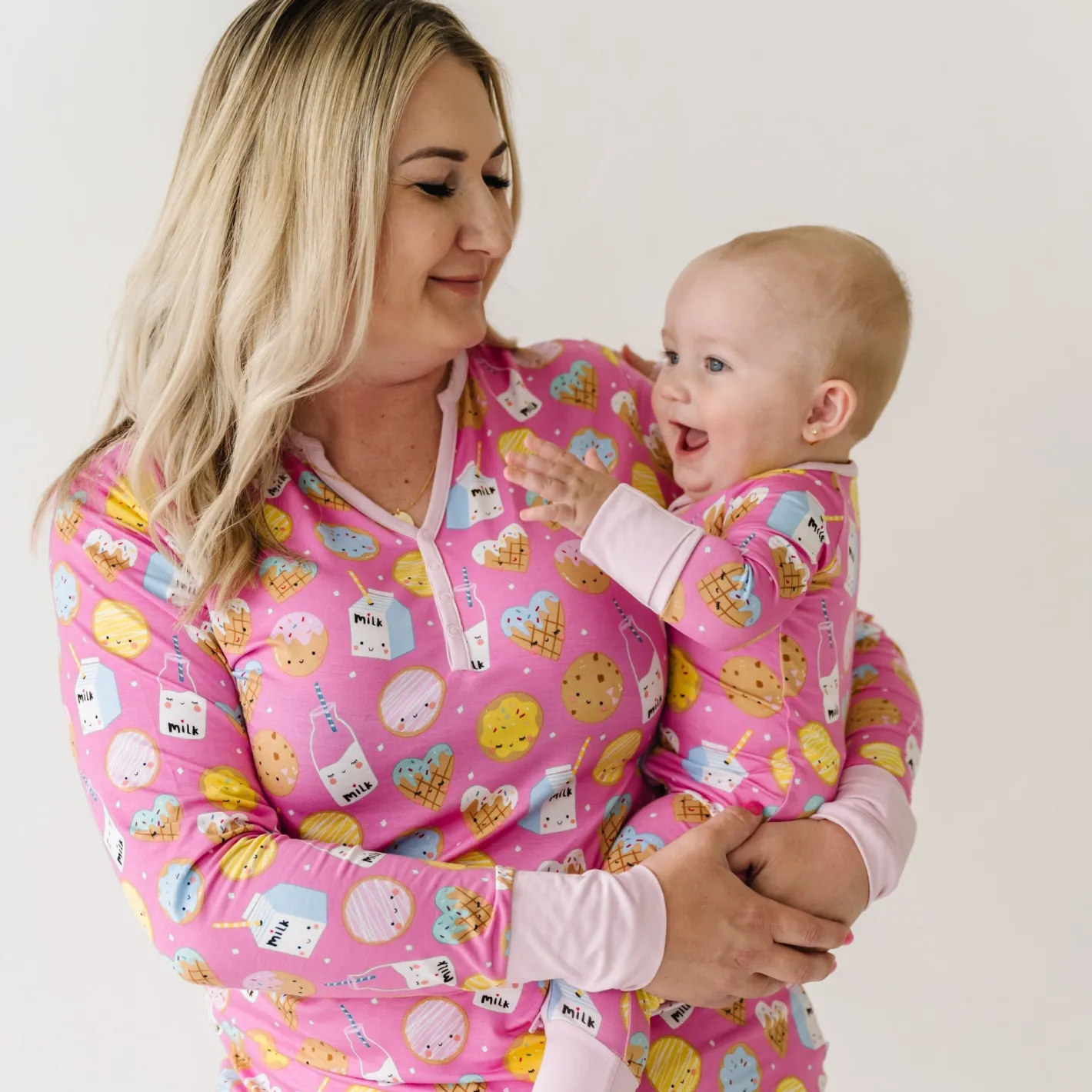 Mommy & Me|Mommy & Me<Little Sleepies Women's Pajama Top Cookies & Milk