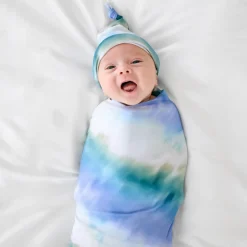 Layette|Swaddles<Little Sleepies Swaddle & Hat Set Cosmic Mist