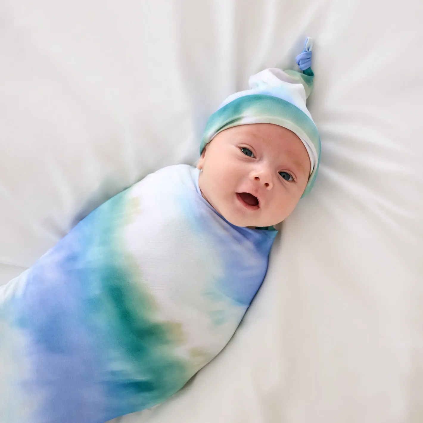 Layette|Swaddles<Little Sleepies Swaddle & Hat Set Cosmic Mist
