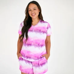 Mommy & Me|Mommy & Me<Little Sleepies Women's Short Sleeve Pajama Top Cosmic Mist