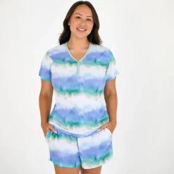 Mommy & Me|Mommy & Me<Little Sleepies Women's Short Sleeve Pajama Top Cosmic Mist