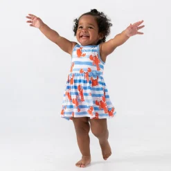 Bamboo Baby Clothes|Bodysuits<Little Sleepies Skater Dress with Bodysuit Crustacean Crew