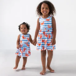 Bamboo Baby Clothes|Bodysuits<Little Sleepies Skater Dress with Bodysuit Crustacean Crew