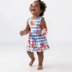 Bamboo Baby Clothes|Bodysuits<Little Sleepies Skater Dress with Bodysuit Crustacean Crew