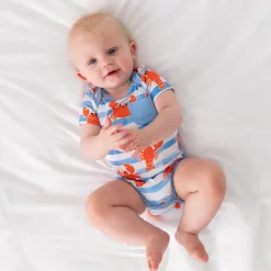 Bamboo Baby Clothes|Bodysuits<Little Sleepies Pocket Bodysuit Crustacean Crew
