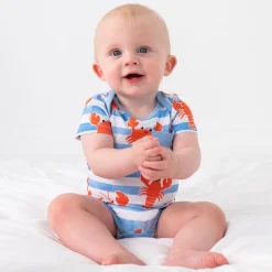 Bamboo Baby Clothes|Bodysuits<Little Sleepies Pocket Bodysuit Crustacean Crew