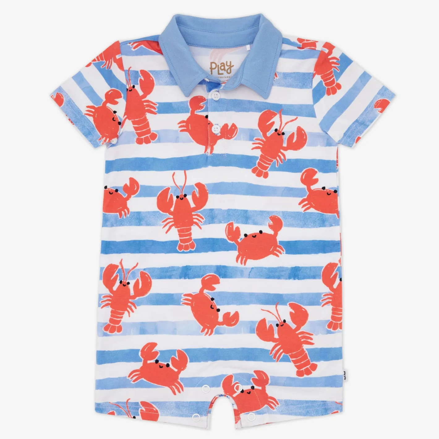 Rompers<Little Sleepies Polo Shorty Romper Crustacean Crew
