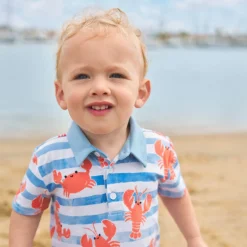 Rompers<Little Sleepies Polo Shorty Romper Crustacean Crew