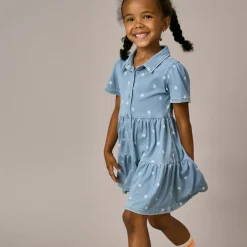 Bamboo Baby Clothes|Dresses<Little Sleepies Denim Button Down Dress Daisy