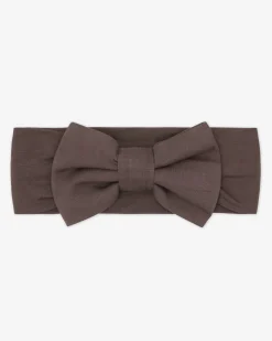 Hats & Headbands<Little Sleepies Luxe Bow Headband Dark Chocolate