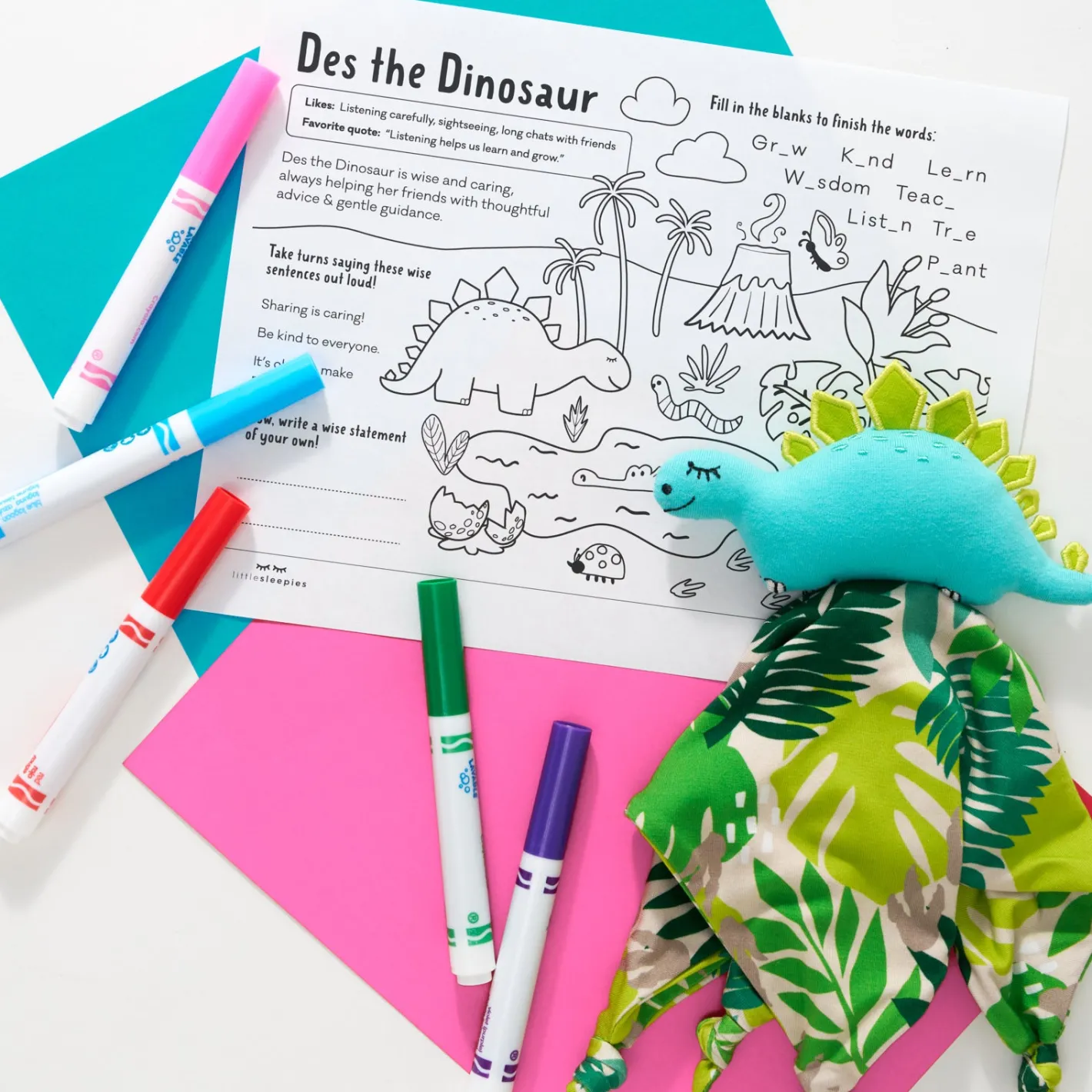 Sleepyhead Loveys<Little Sleepies Des the Dinosaur Sleepyhead Lovey