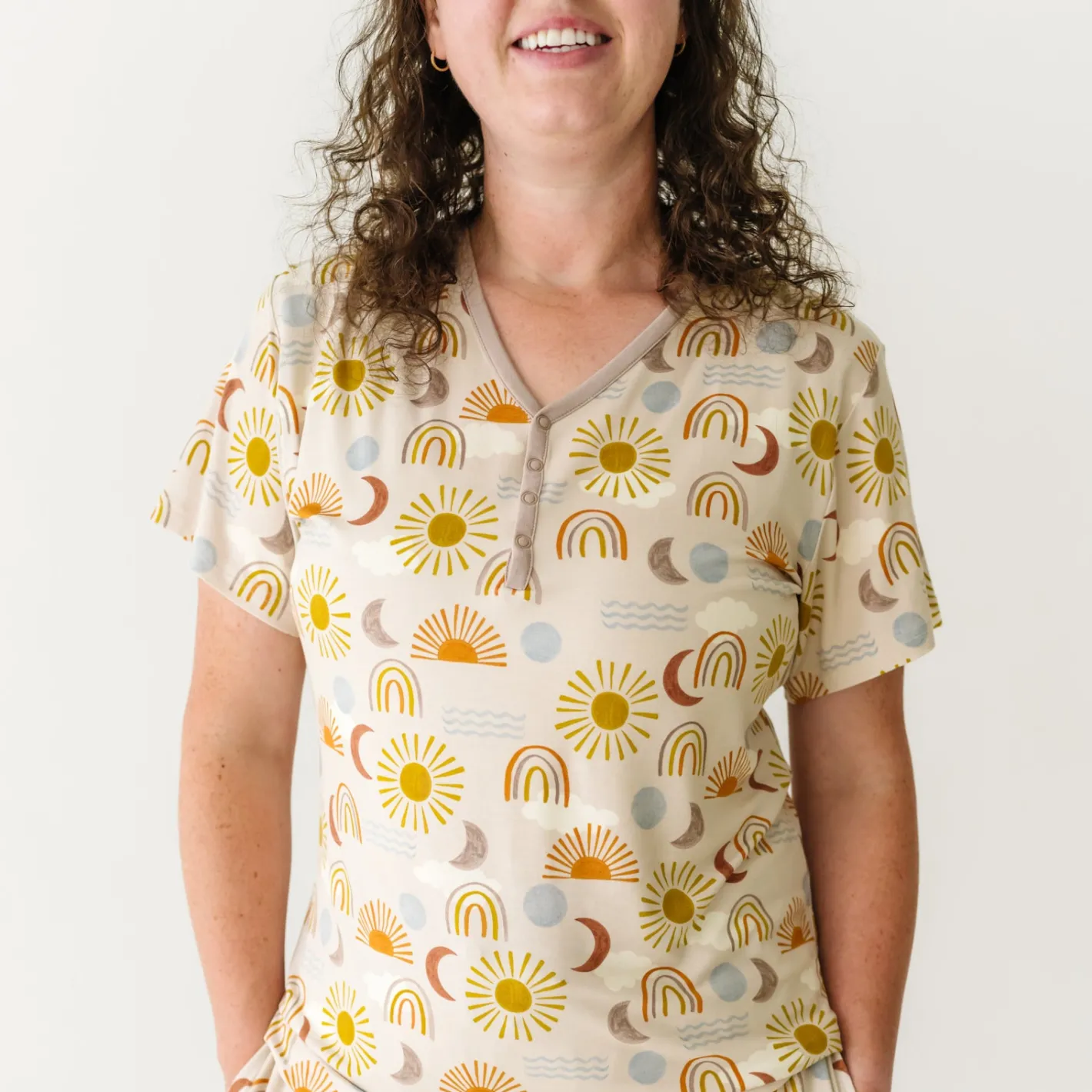 Mommy & Me|Mommy & Me<Little Sleepies Women's Short Sleeve Pajama Top Desert Sunrise