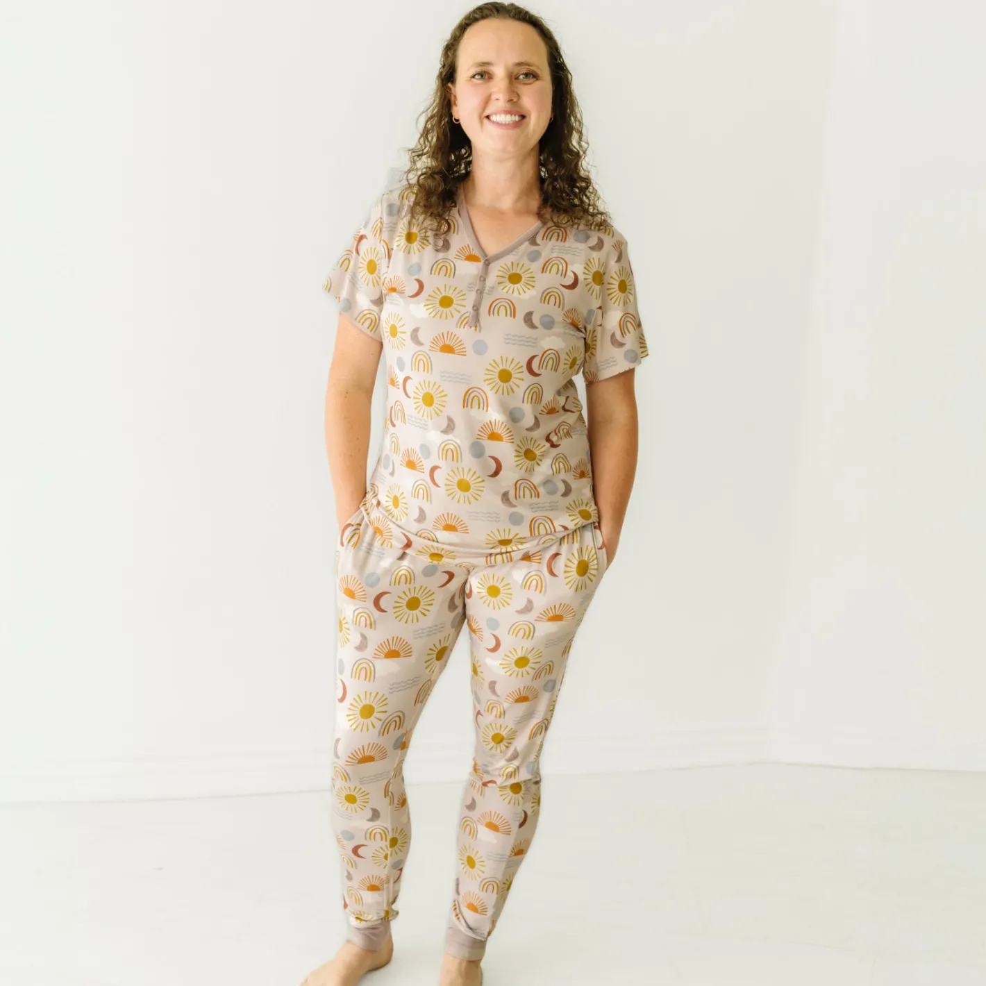 Mommy & Me|Mommy & Me<Little Sleepies Women's Short Sleeve Pajama Top Desert Sunrise