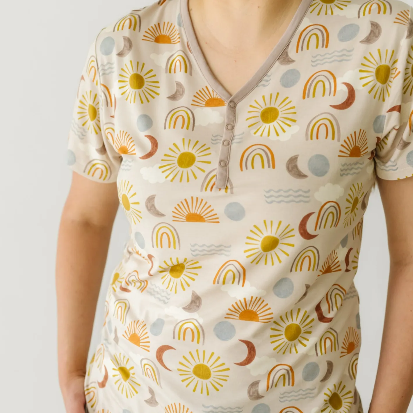 Mommy & Me|Mommy & Me<Little Sleepies Women's Short Sleeve Pajama Top Desert Sunrise
