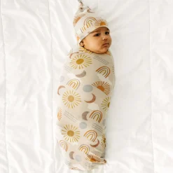 Layette|Swaddles<Little Sleepies Swaddle & Hat Set Desert Sunrise