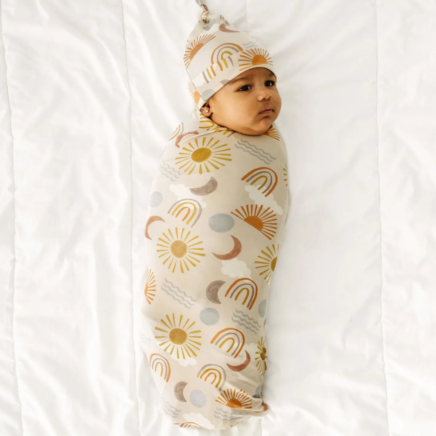 Layette|Swaddles<Little Sleepies Swaddle & Hat Set Desert Sunrise