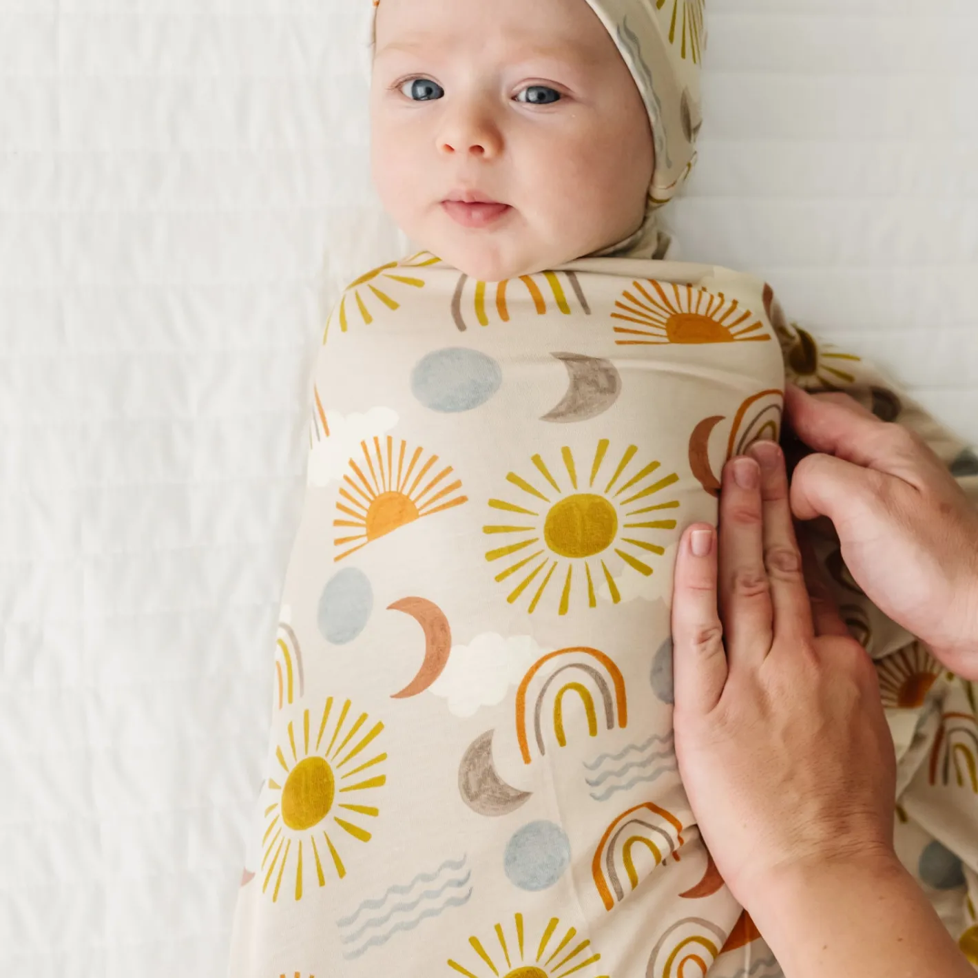Layette|Swaddles<Little Sleepies Swaddle & Hat Set Desert Sunrise