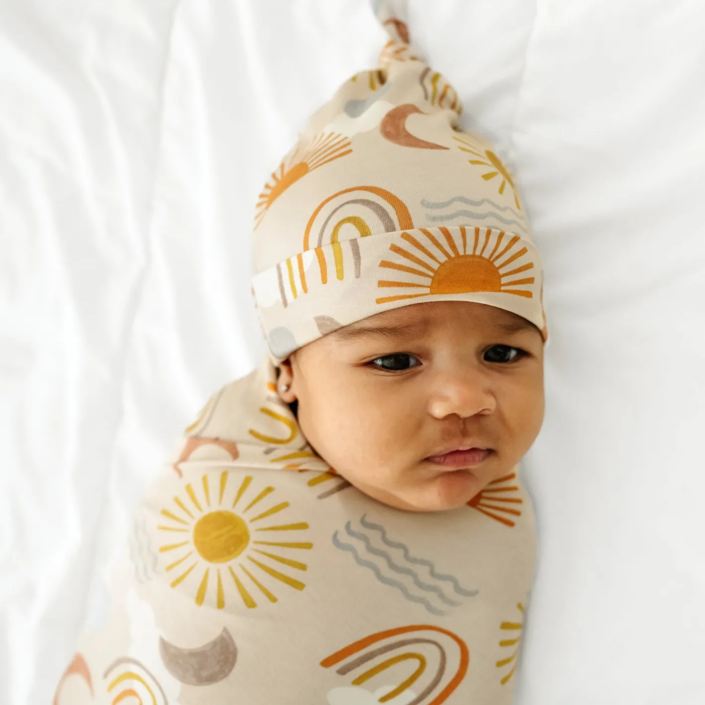 Layette|Swaddles<Little Sleepies Swaddle & Hat Set Desert Sunrise