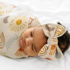 Layette|Swaddles<Little Sleepies Swaddle & Luxe Bow Headband Set Desert Sunrise