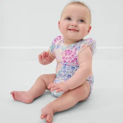Bamboo Baby Clothes|Bodysuits<Little Sleepies Flutter Bodysuit Doodle Blooms