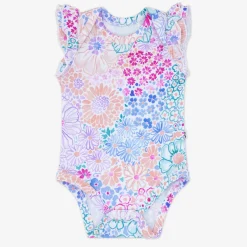 Bamboo Baby Clothes|Bodysuits<Little Sleepies Flutter Bodysuit Doodle Blooms