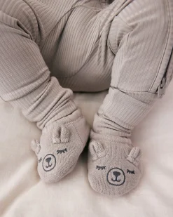 The Newborn Shop|The Newborn Shop<Little Sleepies Bear Booties Dove Gray
