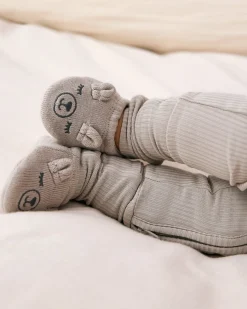 The Newborn Shop|The Newborn Shop<Little Sleepies Bear Booties Dove Gray
