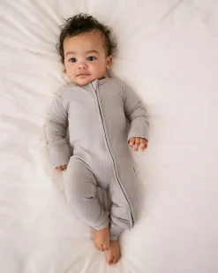 The Newborn Shop|The Newborn Shop<Little Sleepies Ribbed Zippy Dove Gray